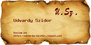 Udvardy Szidor névjegykártya